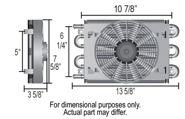 6 Pass 14'' Dyno-Cool Remote Mount Cooler, -6AN - Image 3