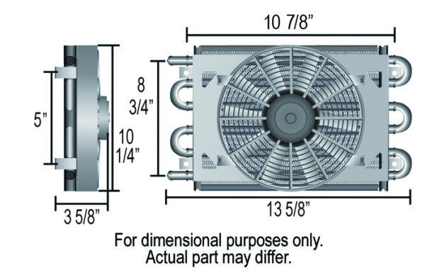 8 Pass 14'' Dyno-Cool Remote Mount Cooler, -6AN - Image 3