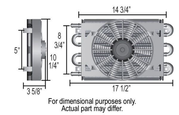 8 Pass 18'' Dyno-Cool Remote Mount Cooler, -6AN - Image 3