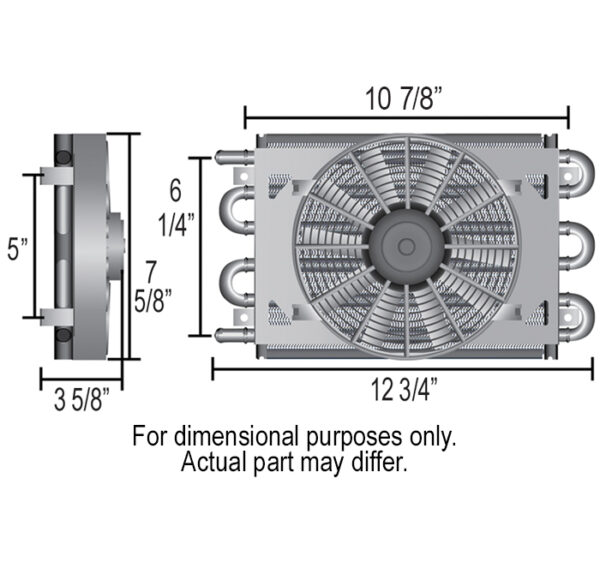 6 Pass 13'' Dyno-Cool Remote Mount Cooler, 11/32'' - Image 3