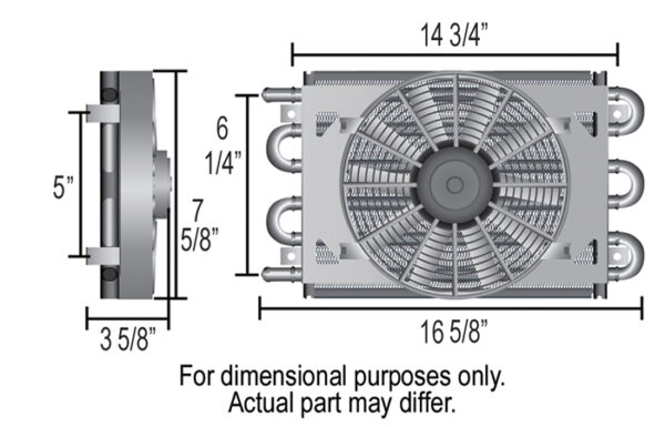 6 Pass 17'' Dyno-Cool Remote Mount Cooler, 11/32'' - Image 3