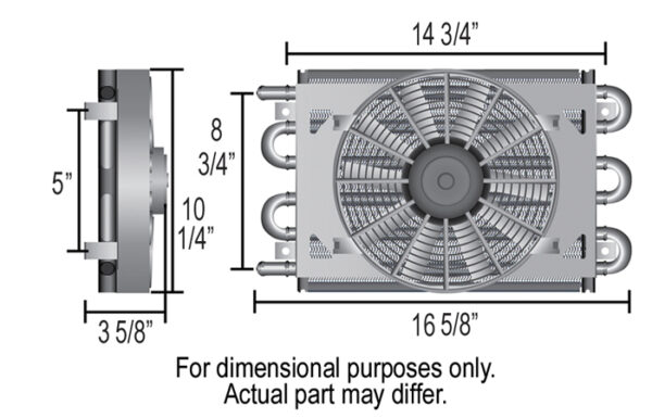8 Pass 17'' Dyno-Cool Remote Mount Cooler, 11/32'' - Image 3
