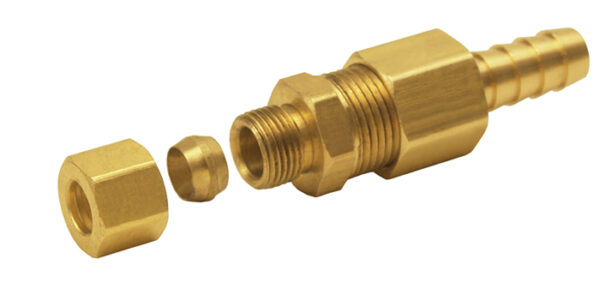 Universal 5/16" Transmission Cooler Line to 3/8" Hose Barb Compression Fitting