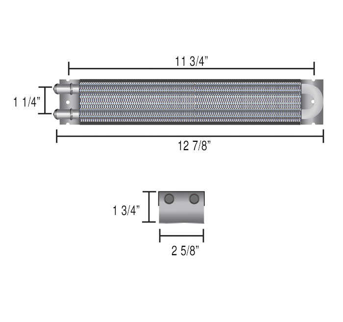 2 Pass 13" Series 7000 Copper/Aluminum Frame Rail Transmission Cooler - Image 2