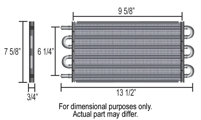 6 Pass 14'' Series 7000 Copper/Aluminum Transmission Cooler Kit, -6AN - Image 2