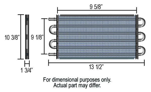 16 Pass 16" Tube & Fin Electra-Cool Replacement Cooler, -8AN - Image 3