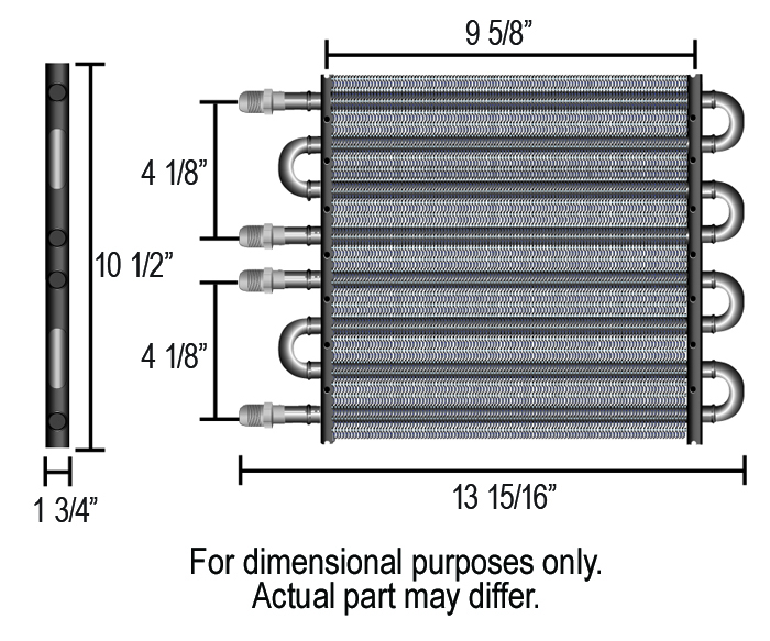 8 & 8 Pass Dual Circuit Electra-Cool Replacement Cooler, -8AN - Image 2