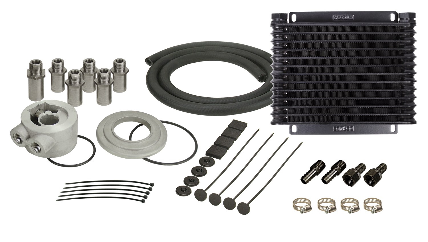 13 Row Series 9000 Plate & Fin Engine Oil Cooler Kit with Sandwich Adapter
