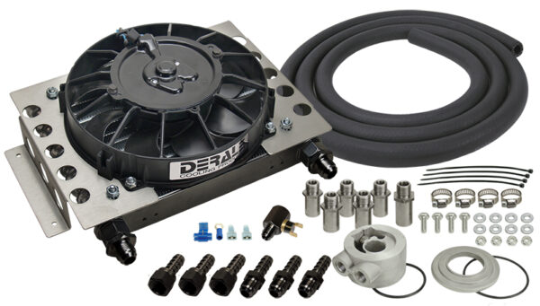 15 Row Atomic Cool Plate & Fin Remote Engine Oil Cooler Kit, -8AN