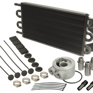 6 Pass Series 7000 Aluminum/Copper Universal Engine Oil Cooler Kit, Sandwich Adapter
