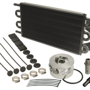 6 Pass Series 7000 Aluminum/Copper GM V8 Engine Oil Cooler Kit, Sandwich Adapter