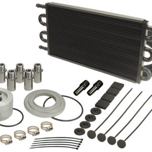 6 Pass Series 7000 Aluminum/Copper Universal Engine Oil Cooler Kit, Sandwich Adapter