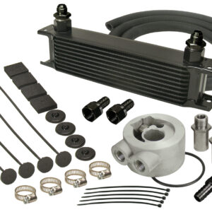 10 Row Series 10000 Stack Plate Universal Engine Oil Cooler Kit, Sandwich Adapter