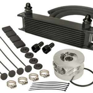 10 Row Series 10000 Stack Plate GM V8 Engine Oil Cooler Kit, Sandwich Adapter