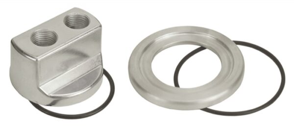 Standard Engine Spin On Adapter with 1/2" NPT Ports, 13/16"-16 Engine Thread