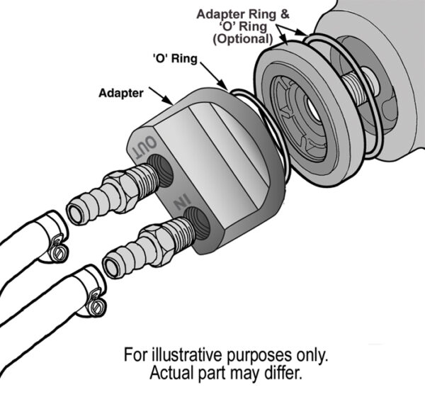 Standard Engine Spin On Adapter with 1/2" NPT Ports, 13/16"-16 Engine Thread - Image 2