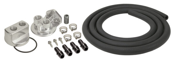 Engine Oil Filter Relocation Kit, 1/2" NPT Ports with 20x1.5mm Engine Thread Size