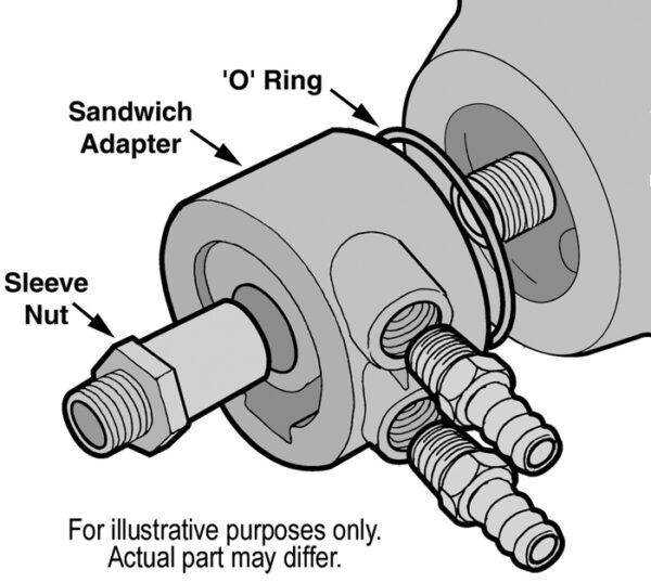 Non-Thermostatic Universal Sandwich Adapter Kit with 1/2" NPT Ports - Image 3