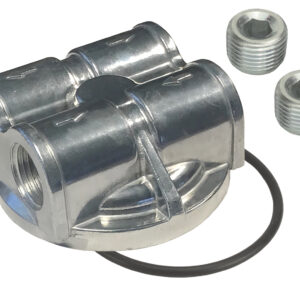 Dual Side Ports Spin On Adapter with 1/2" NPT Ports and 3/4"-16 Filter Thread