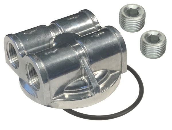 Dual Side Ports Spin On Adapter with 1/2" NPT Ports and 18x1.5mm Filter Thread