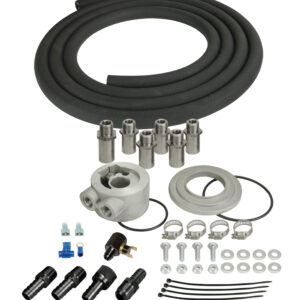 Universal Remote Engine Oil Cooler Mounting Kit with in-line thermostat