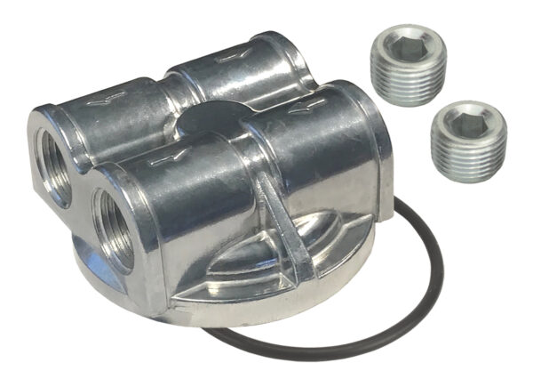 Dual Side Ports Spin-On Adapter with 1/2'' NPT Ports and 13/16-16'' Filter Thread
