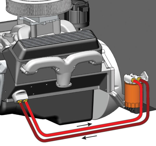 Single Mount Universal Oil Filter Relocation Kit, 1/2'' NPT Side Ports, 3/4''-16 Filter Thread - Image 2