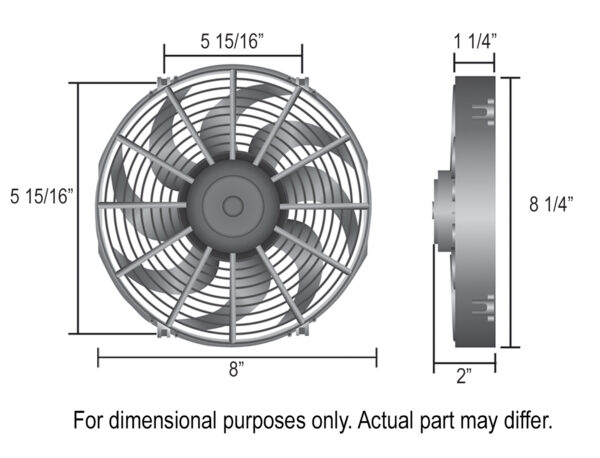 8" High Output Straight Blade IP68 Electric Puller Fan - Image 2