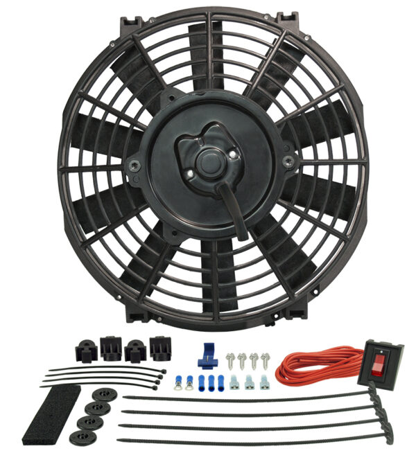 9'' Tornado Electric Puller Fan, Premium Mounting Kit - W-9-1/2'' x H-9-5/8'' x D-2-1/2''