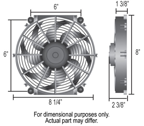 8" Tornado Electric Puller Fan, Standard Mounting Kit - Image 3