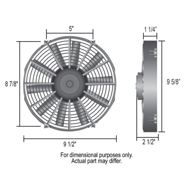 9'' Tornado Electric Puller Fan, Standard Mounting Kit - W-9-1/2'' x H-9-5/8'' x D-2-1/2'' - Image 2