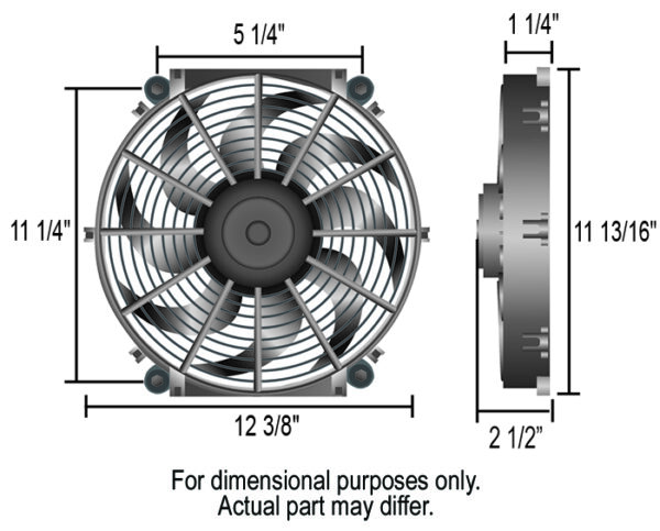 12" Tornado Electric Puller Fan, Standard Mounting Kit - W-12-3/8" x H-11-13/16" x D-2-1/2" - Image 2