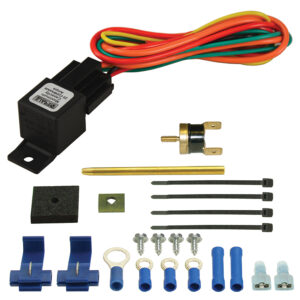 Premium Single Stage 180°F Fan Controller with Push In Probe, 25 Amp
