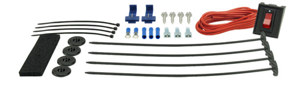 Electric Fan Mounting Kit, Plastic Rods, Clips and Manual On/Off Switch with Wiring