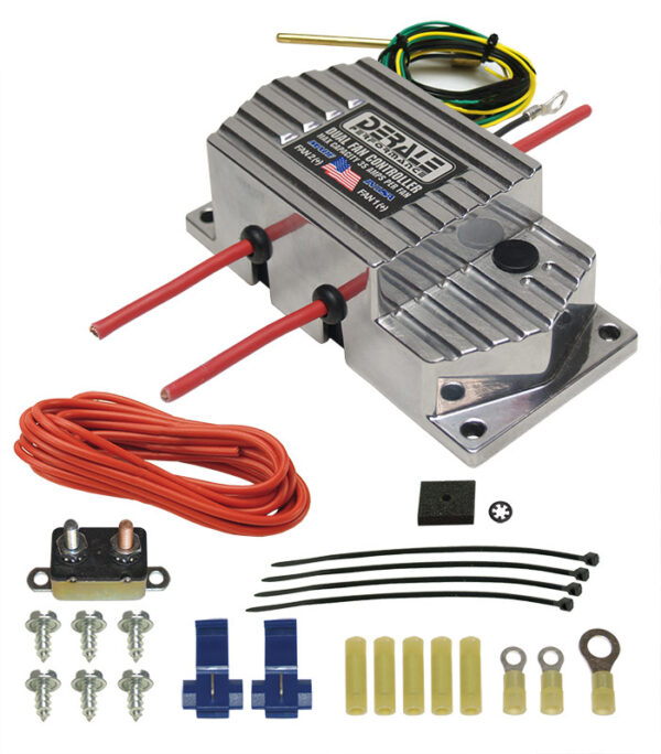 High Amperage Adjustable Dual Electric Fan Controller, Push In Probe