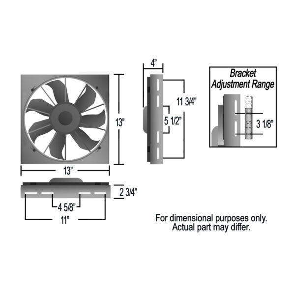Powerpack - High Output Single 12'' Electric RAD Fan/Aluminum Shroud Kit - 13''W x 13''H x 4''D - Image 5