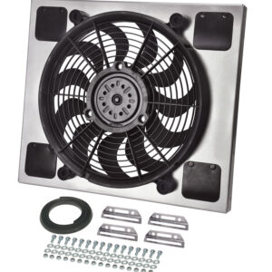 Powerpack - High Output Single 17'' Electric RAD Fan/Aluminum Shroud Kit - 17''W x 16-3/8'' x 2-3/4''D