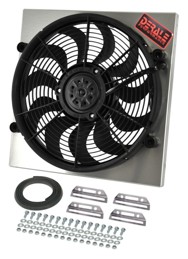 Powerpack - High Output Single 17'' Electric RAD Fan/Aluminum Shroud Kit - 18''W x 18''H x 3''D