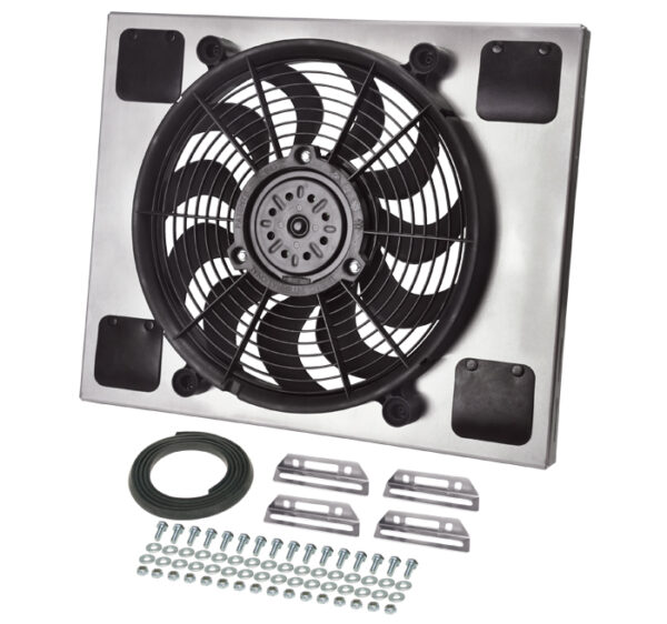 Powerpack - High Output Single 14'' Electric RAD Fan/Aluminum Shroud Kit - 20''W x 16 3/8''H x 2 3/4''D