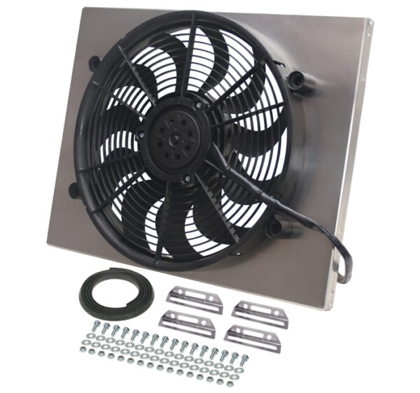 Powerpack - High Output Single 17'' Electric RAD Fan/Aluminum Shroud Kit - 22 1/4''W x 17 5/8''H x 3''D