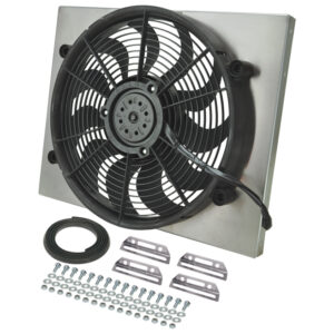 Powerpack - High Output Single 17'' Electric RAD Fan/Aluminum Shroud Kit - 21''W x 16 3/4''H x 3''D
