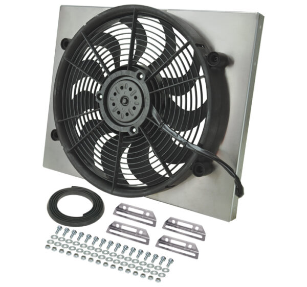 Powerpack - High Output Single 17'' Electric RAD Fan/Aluminum Shroud Kit - 21''W x 16 3/4''H x 3''D