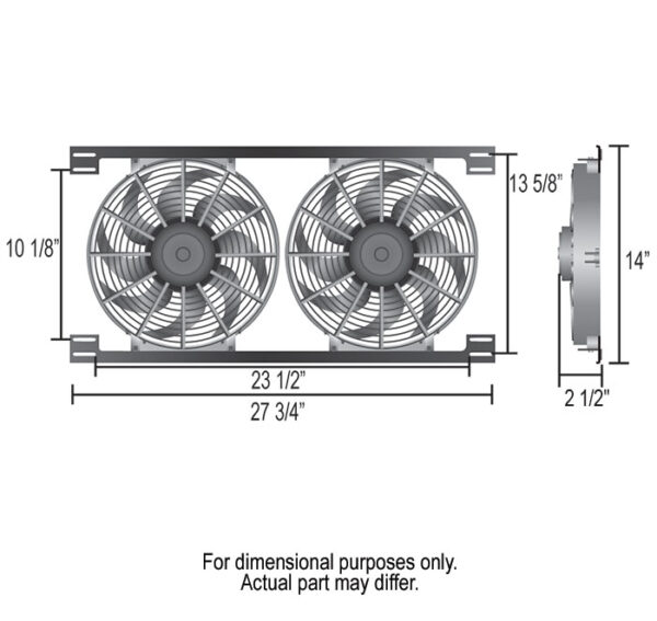 Dual 12'' Electric Tornado Fan Kit - W-27-3/4'' x H-14'' x D-2-1/2'' - Image 2