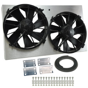 Powerpack - High Output Dual 12'' Electric RAD Fan/Aluminum Shroud Kit - 25-5/8''W x 15-1/8''H x 4''D