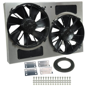 Powerpack - High Output Dual 12'' Electric RAD Fan/Aluminum Shroud Kit - 25-5/8''W x 17-1/8''H x 4''D