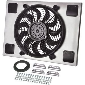 Powerpack - High Output Single 14'' Electric RAD Fan/Aluminum Shroud Kit - 23 7/16''W x 15 7/16''H x 2 3/4''D