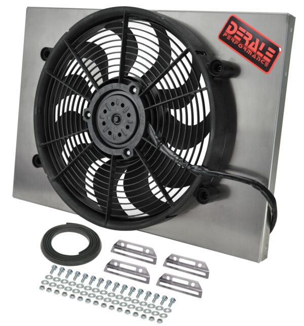 Powerpack - High Output Single 17'' Electric RAD Fan/Aluminum Shroud Kit - 24''W x 17''H x 3''D