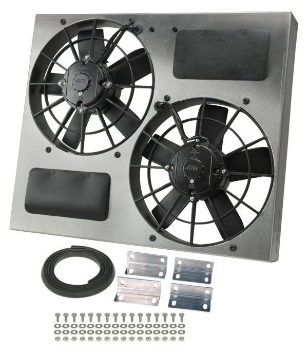 Powerpack - High Output Dual 11'' Electric RAD Fan/Aluminum Shroud Kit - 22-1/2''W x 19''H x 4''D