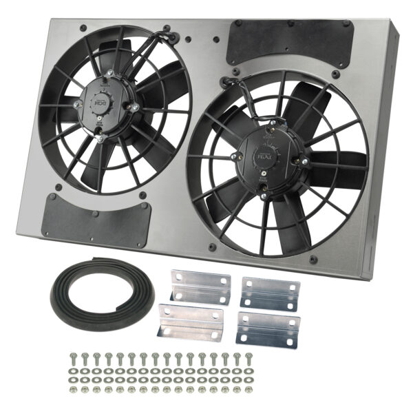 Powerpack - High Output Dual 11'' Electric RAD Fan/Aluminum Shroud Kit - 24''W x 15-1/2''H x 4''D