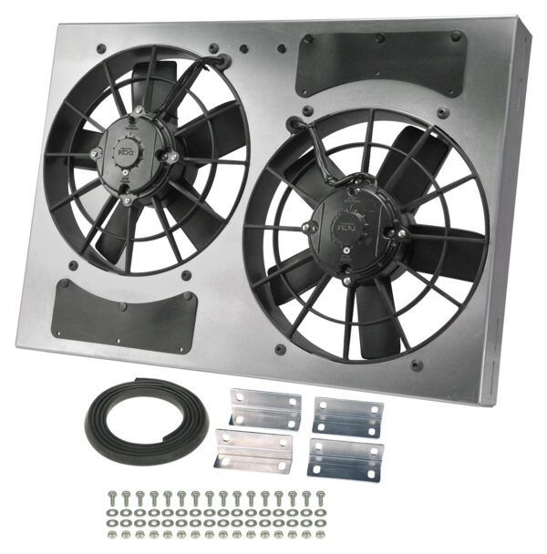 Powerpack - High Output Dual 11'' Electric RAD Fan/Aluminum Shroud Kit - 24''W x 17''H x 4